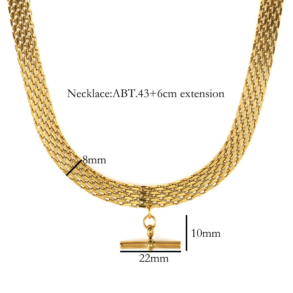T-shaped pendant necklace