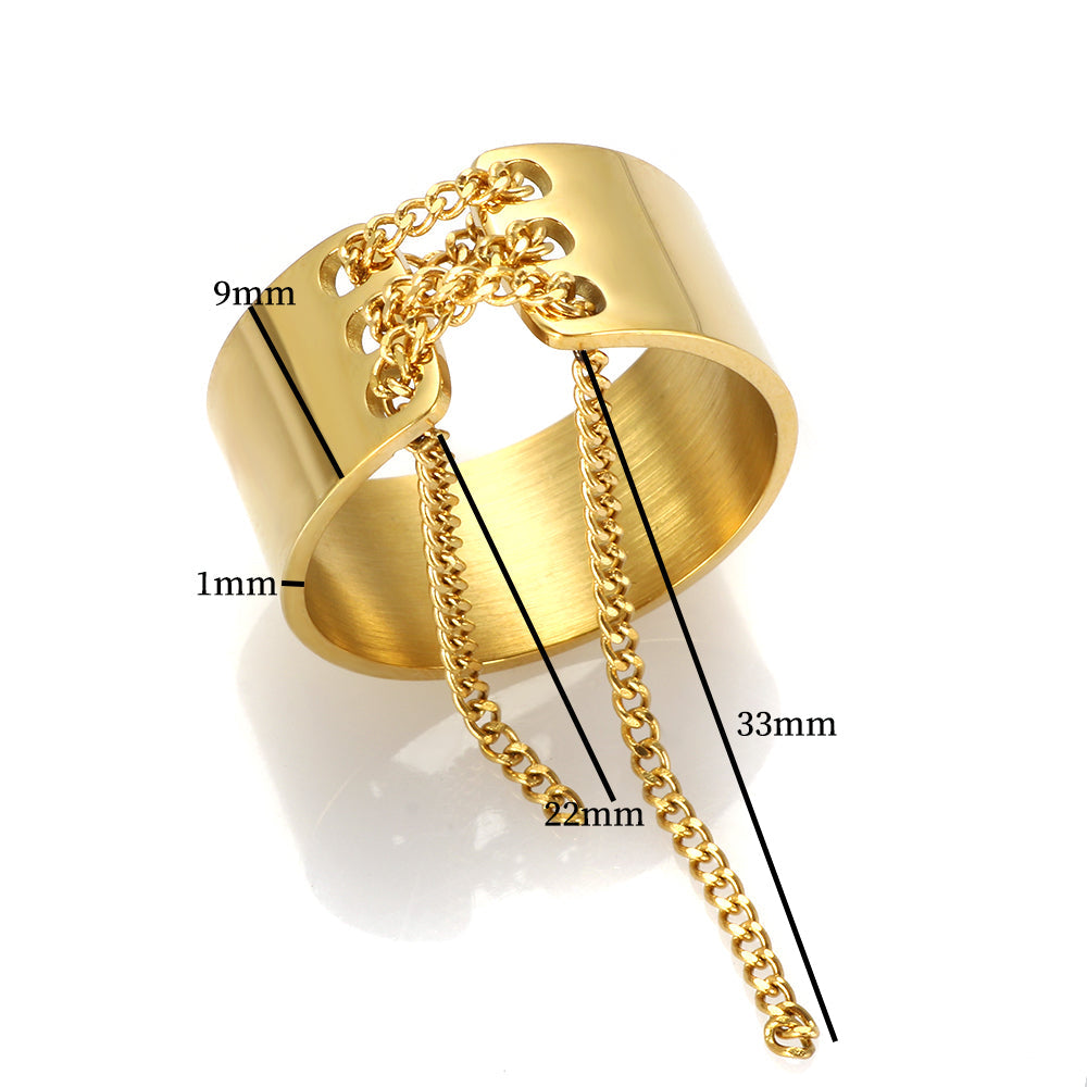 Glossy Thin Chain Ring